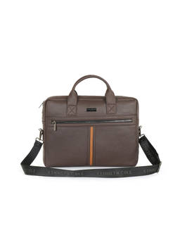 Kenneth Cole - Unisex 15.6 Inch Messenger Laptop Bag With Detachable Shoulder Strap - Brown