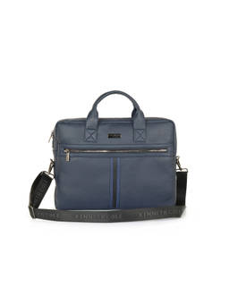 Kenneth Cole - Unisex 15.6 Inch Messenger Laptop Bag With Detachable Shoulder Strap - Navy Blue