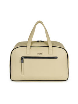 Nautica - Unisex 28L Pu Vegan Leather Overnight Travel Duffle Bag - Cream