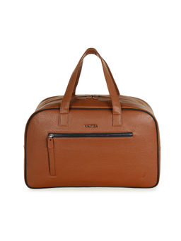 Nautica - Unisex 28L Pu Vegan Leather Overnight Travel Duffle Bag - Brown