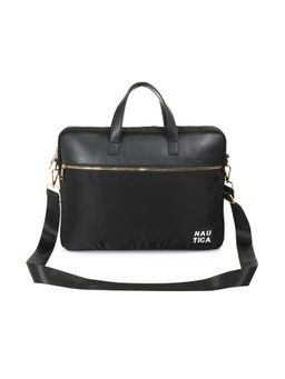 Nautica - Unisex Polyester 14 Inch Laptop Bag Briefcase For Business Travel - Black