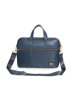 Nautica - Unisex Polyester 14 Inch Laptop Bag Briefcase For Business Travel - Navy