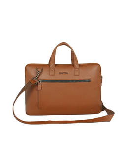 Nautica - Unisex 15.6-Inch Laptop Slim Office Briefcase Bag - Tan