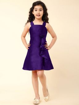 A.T.U.N. - Girls Purple A-Line Sleeveless Casual Dress