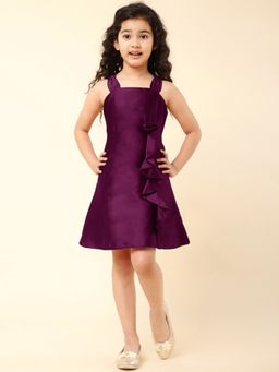 A.T.U.N. - Girls Wine A-Line Sleeveless Casual Dress