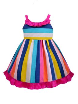 A.T.U.N. - Girls Multi-Color Striped Sleeveless Dress