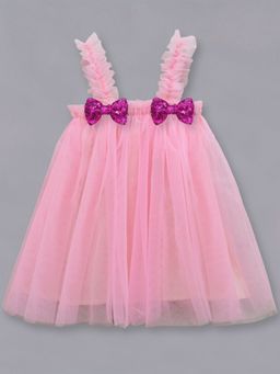 A.T.U.N. - Girls Pink Solid A-Line Dress