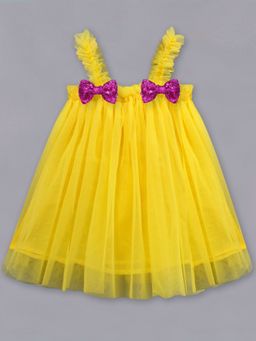 A.T.U.N. - Girls Yellow Solid A-Line Dress