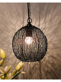 Homesake - Twisted Wire Round Pendant Light Black