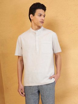 Fabindia - Grey Cotton Mid Placket Shirt