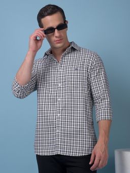 CRIMSOUNE CLUB - Mens Purple Checked Pure Cotton Shirt