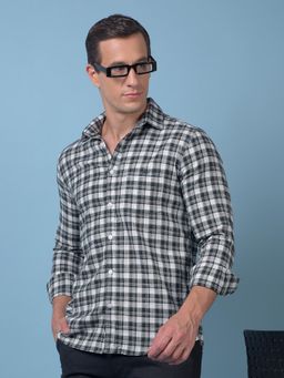 CRIMSOUNE CLUB - Mens Green Checked Pure Cotton Shirt