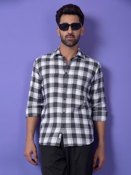 CRIMSOUNE CLUB - Mens Black Checked Shirt