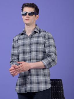 CRIMSOUNE CLUB - Mens Grey Checked Shirt