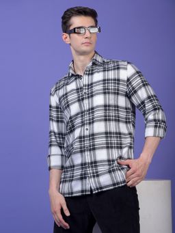 CRIMSOUNE CLUB - Mens Black Checked Pure Cotton Shirt