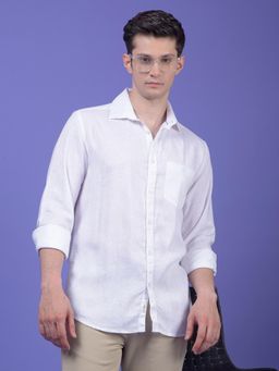 CRIMSOUNE CLUB - Mens White Linen Shirt