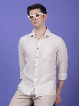 CRIMSOUNE CLUB - Mens Off White Linen Shirt