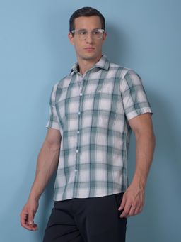 CRIMSOUNE CLUB - Mens Green Checked Shirt