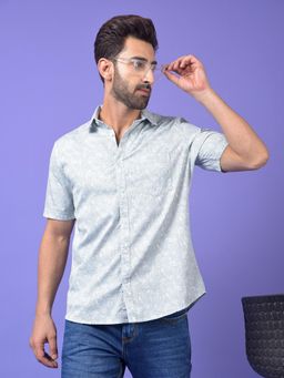 CRIMSOUNE CLUB - Mens Blue Printed Shirt