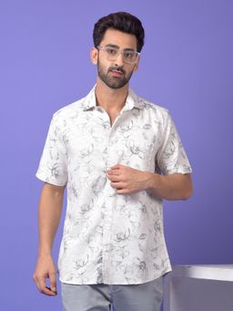 CRIMSOUNE CLUB - Mens White Floral Print Shirt