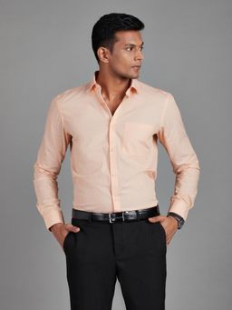 Reid & Taylor - Mens Wear Peach Solid Shirt