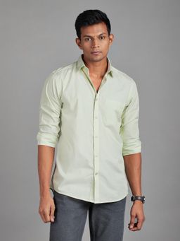 Reid & Taylor - Mens Wear Green Solid Shirt