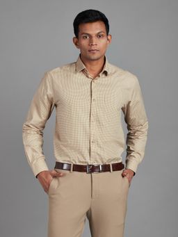 Reid & Taylor - Mens Wear Beige Checks Shirt