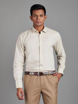 Reid & Taylor - Mens Wear Beige Solid Shirt