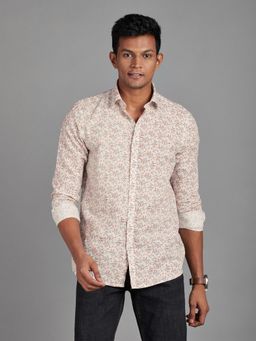 Reid & Taylor - Mens Wear Peach Floral Shirt
