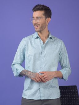 CRIMSOUNE CLUB - Mens Green Floral Print Shirt