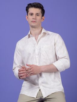 CRIMSOUNE CLUB - Mens White Printed Shirt