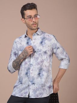 CRIMSOUNE CLUB - Mens Purple Floral Print Shirt
