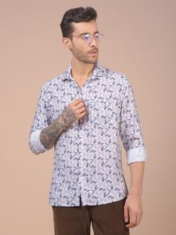 CRIMSOUNE CLUB - Mens Purple Printed Shirt