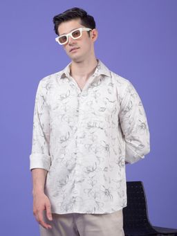 CRIMSOUNE CLUB - Mens White Floral Print Shirt