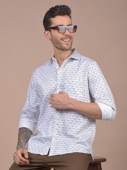 CRIMSOUNE CLUB - Mens White Printed Shirt