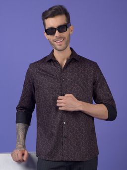 CRIMSOUNE CLUB - Mens Brown Printed Shirt