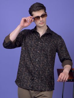 CRIMSOUNE CLUB - Mens Black Printed Shirt