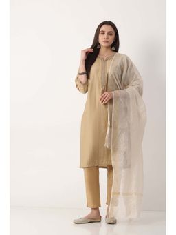 Biba - Women White Stripes Woven Nylon Viscose Dupatta