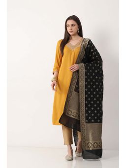 Biba - Women Black Art Silk Zari Woven Dupatta