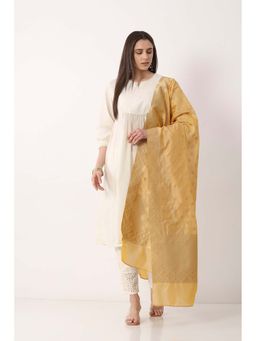 Biba - Women Gold Art Silk Zari Woven Dupatta