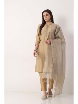 Biba - Women Gold Polyester Solid Dupatta