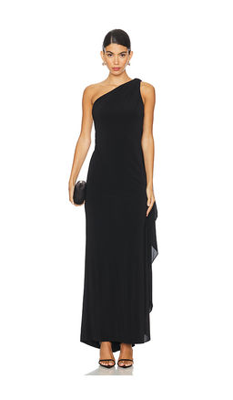 Alice + Olivia - Anja One Shoulder Draped Maxi Dress
