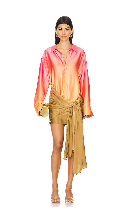 malira shirt dress Bardot Malira Long-Sleeve Mini Shirt Dress