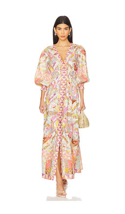 Camilla - Shirred Waistband Long Dress