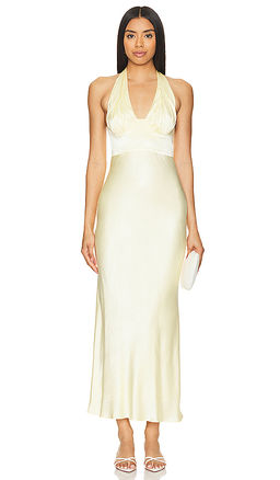 Shona Joy - La Lune Plunged Halter Midi Dress