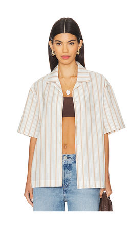 WAO - Textured Stripe Camp Shirt