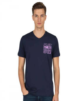 Plein Sport - Navy Blue Logo Print T-Shirt