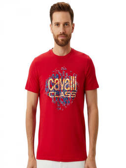Cavalli Class - Red Logo Print T-Shirt