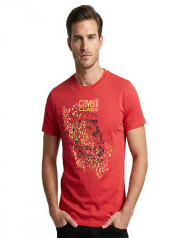 Cavalli Class - Red Print Logo T-Shirt
