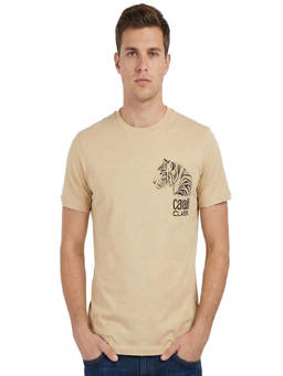 Cavalli Class - Beige Logo Print T-Shirt